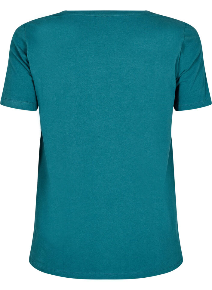 Effen basic T-shirt van katoen, Groen, Packshot image number 1