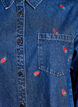 Denim shirt met geborduurde aardbeien, Blauw, Packshot image number 2