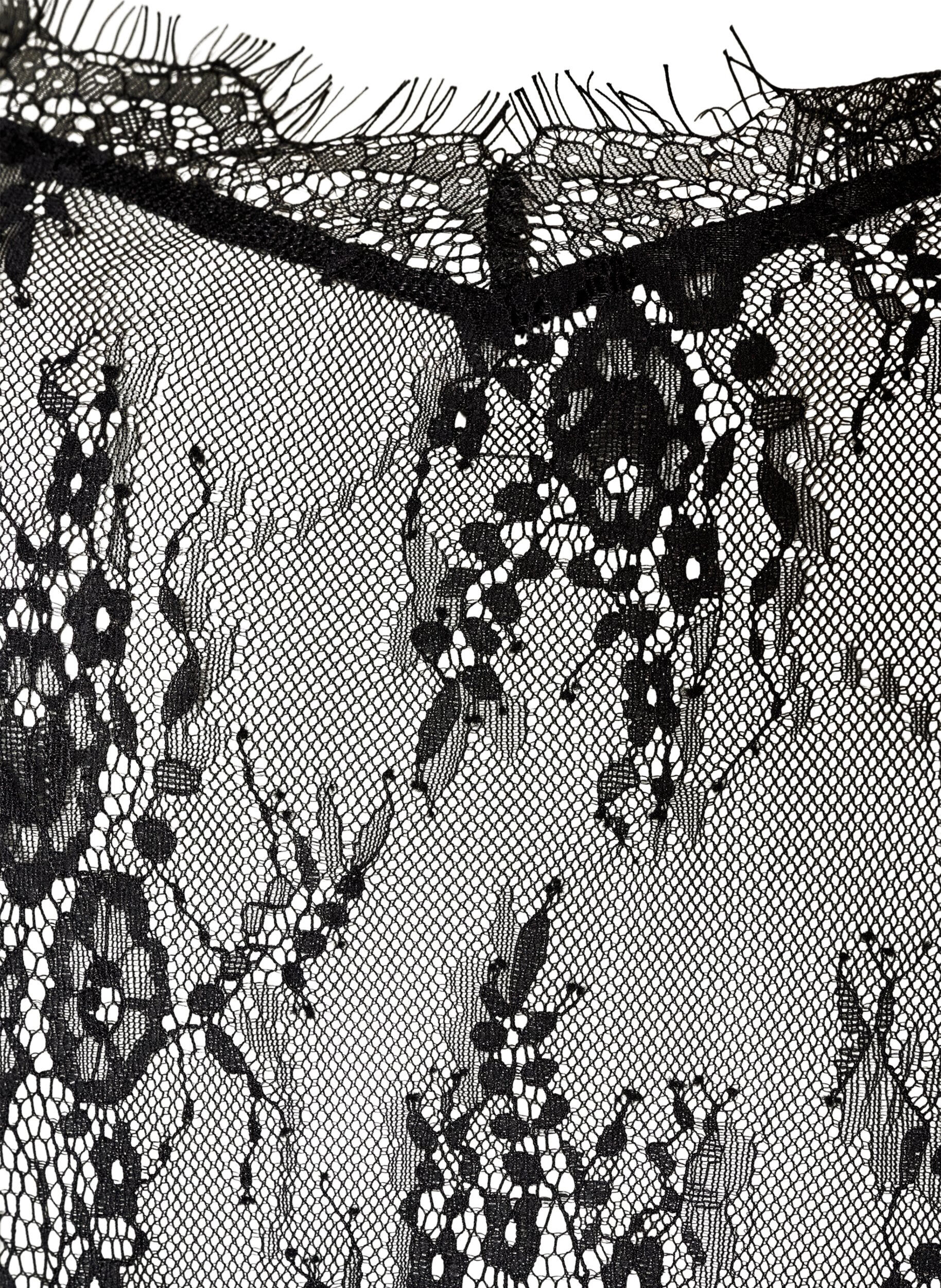 ZizziKanten jurk met asymmetrische snit, Zwart, Packshot image number 2