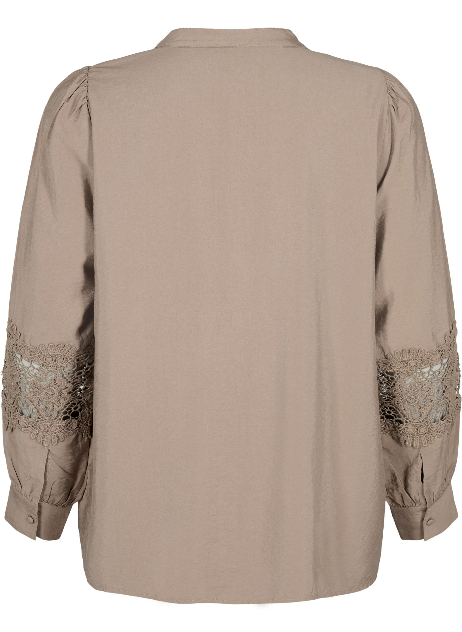ZizziBlouse van viscose met gehaakte details, Caribou, Packshot image number 1