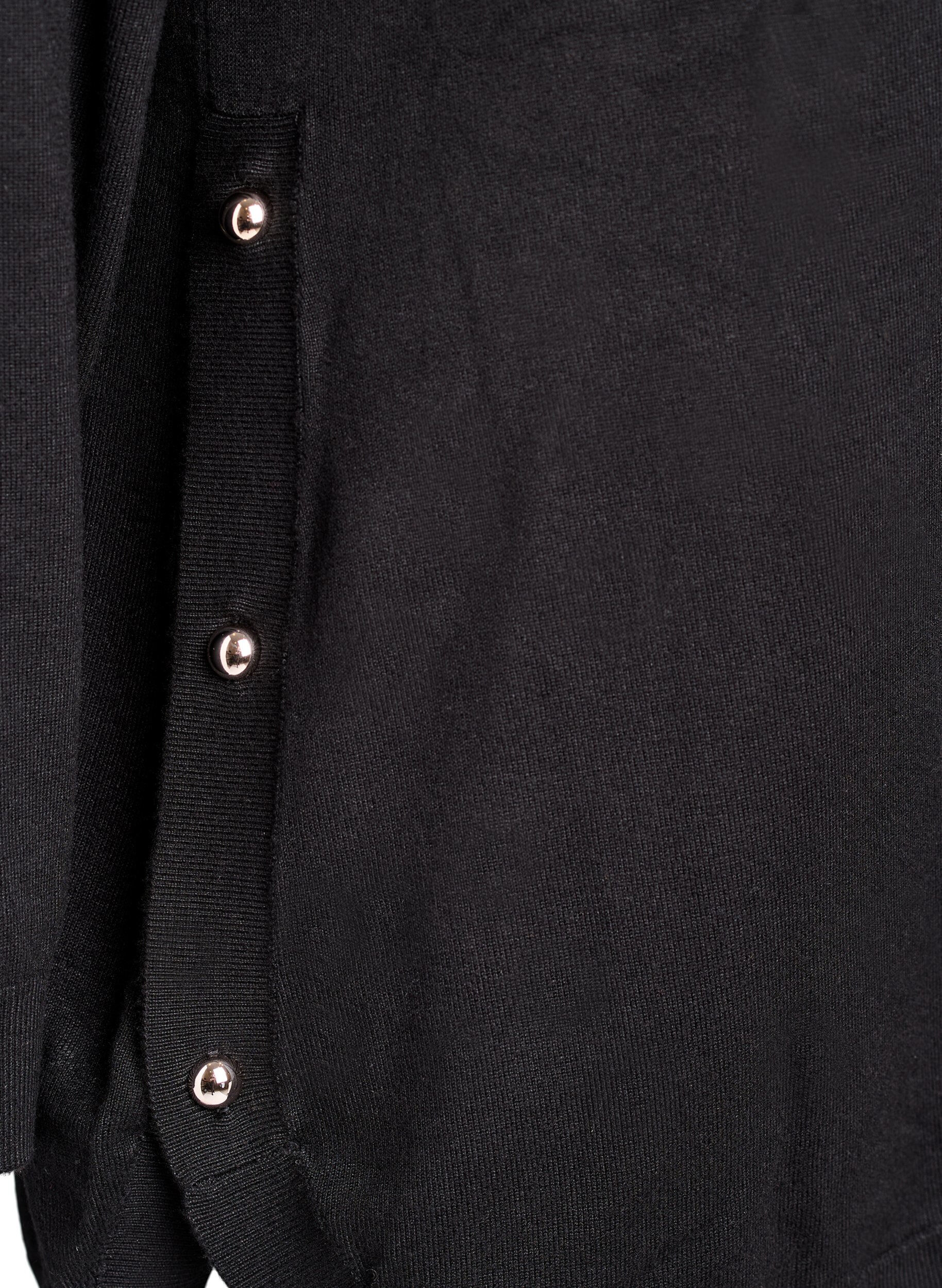 ZizziBlouse en maille avec boutons sur le c&ocirc;t&eacute;, Noir, Packshot image number 3