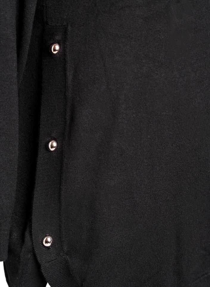 Blouse en maille avec boutons sur le c&ocirc;t&eacute;, Noir, Packshot image number 3