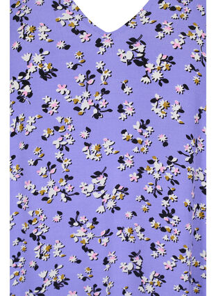 Robe midi en viscose à manches courtes et imprimé floral, Lilac Flower Print, Packshot image number 2