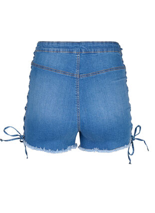 Shorts en jean avec détails à lacets, Blue Denim, Packshot image number 1