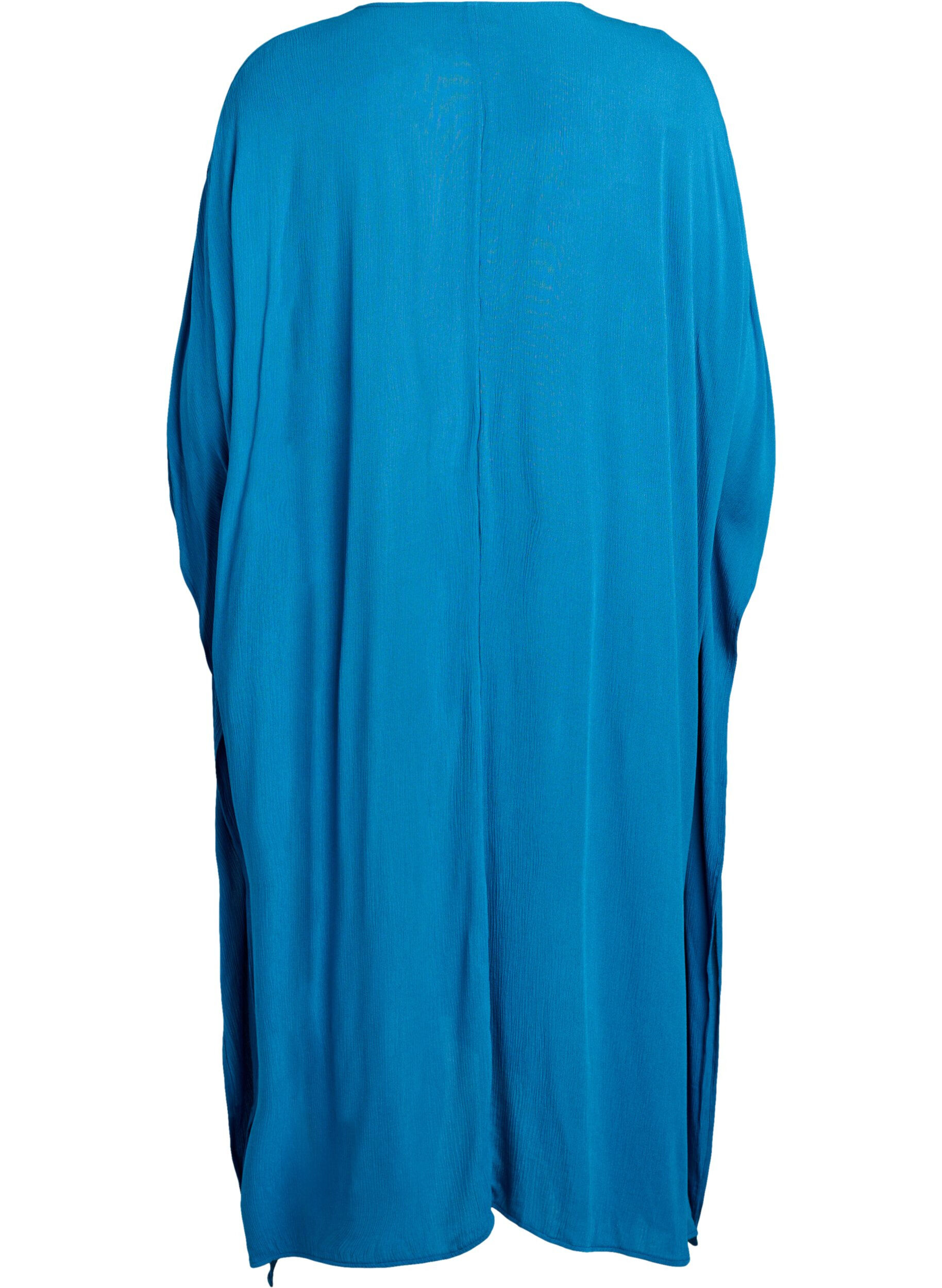 Zizzi Robes de plage Kaftan &agrave; boutons, Bleu, Packshot image number 1