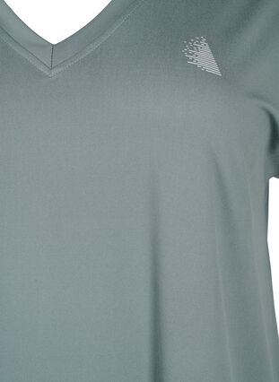 T-shirt de sport ample avec col en V, Balsam Green, Packshot image number 2