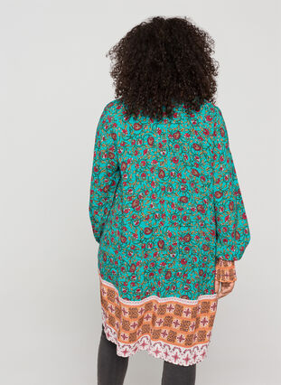 Viscose blouse met print en v-hals, Indian Paisley AOP, Model image number 1