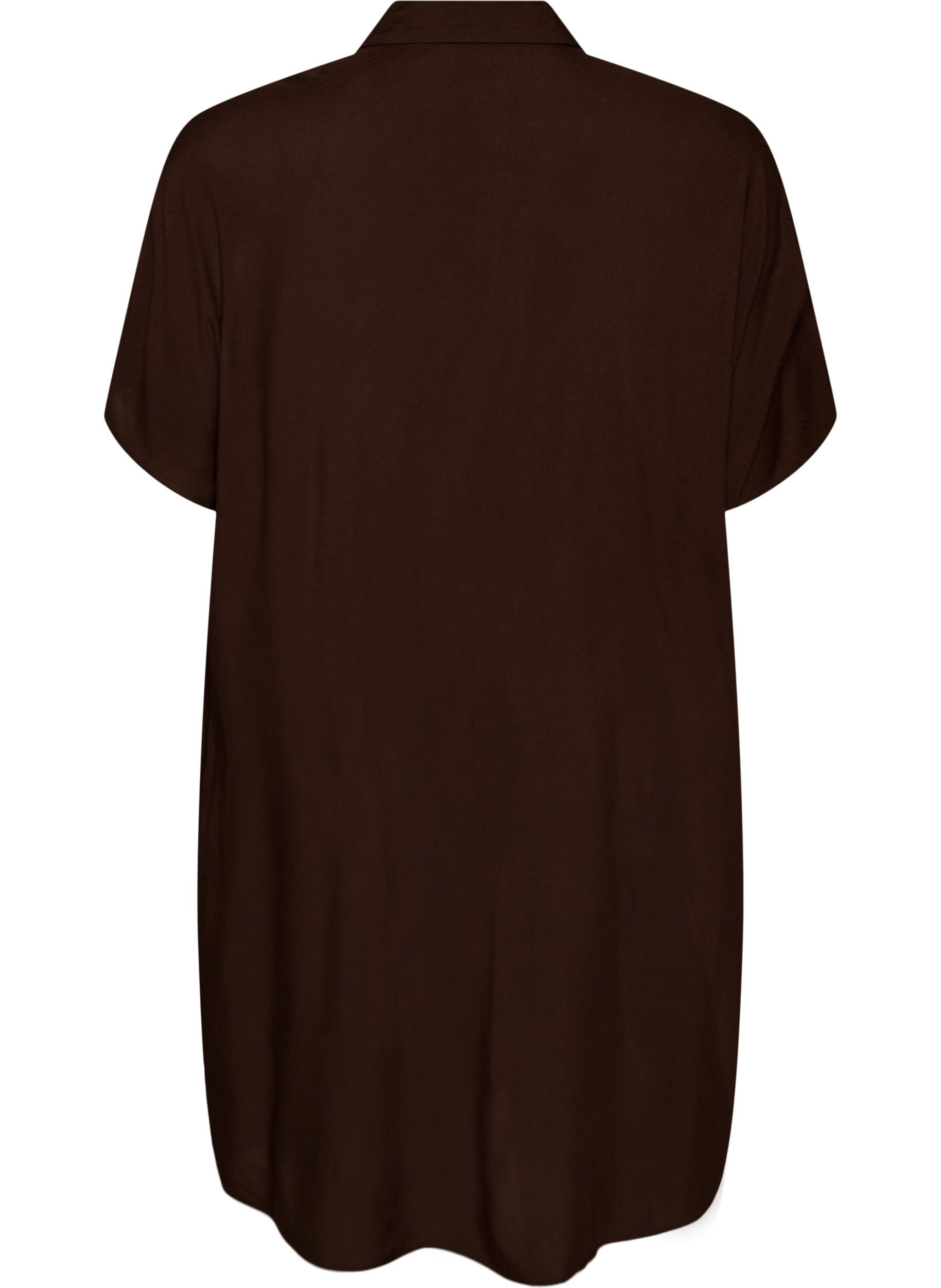 Zizzi Chemise longue ample en viscose, Marron, Packshot image number 1