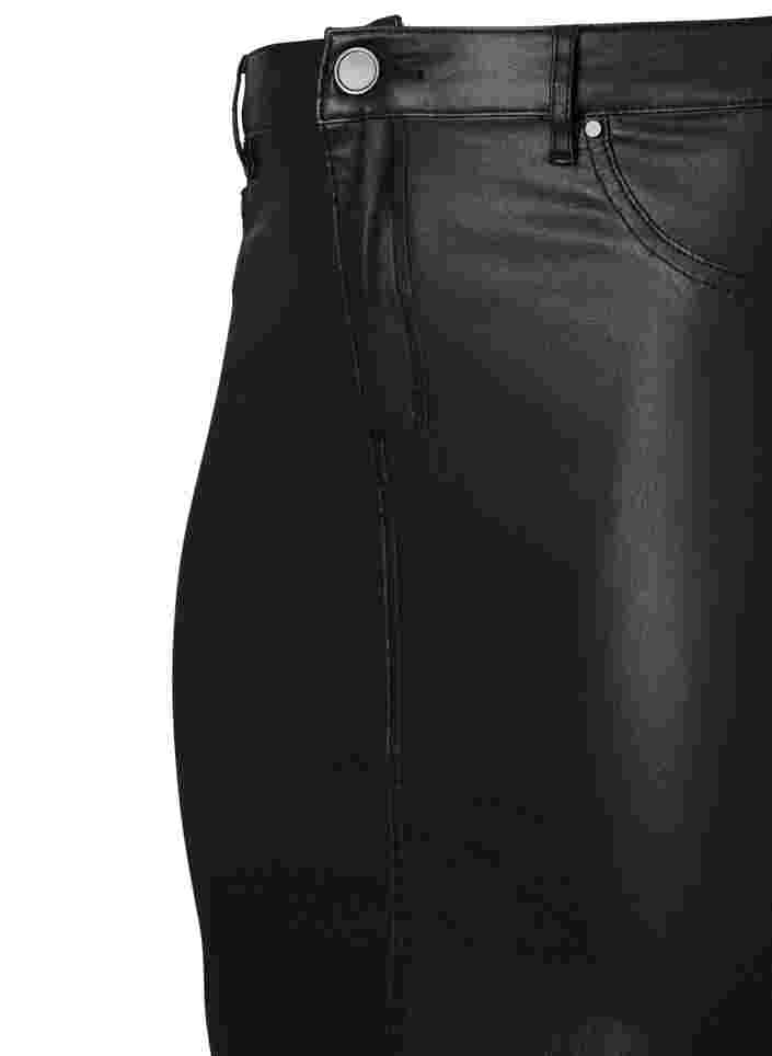 Jupe revêtue avec fente, Black, Packshot image number 3
