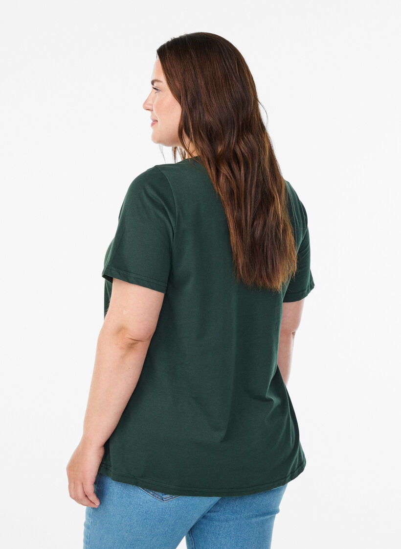 T-shirt met print, Groen, Model image number 2