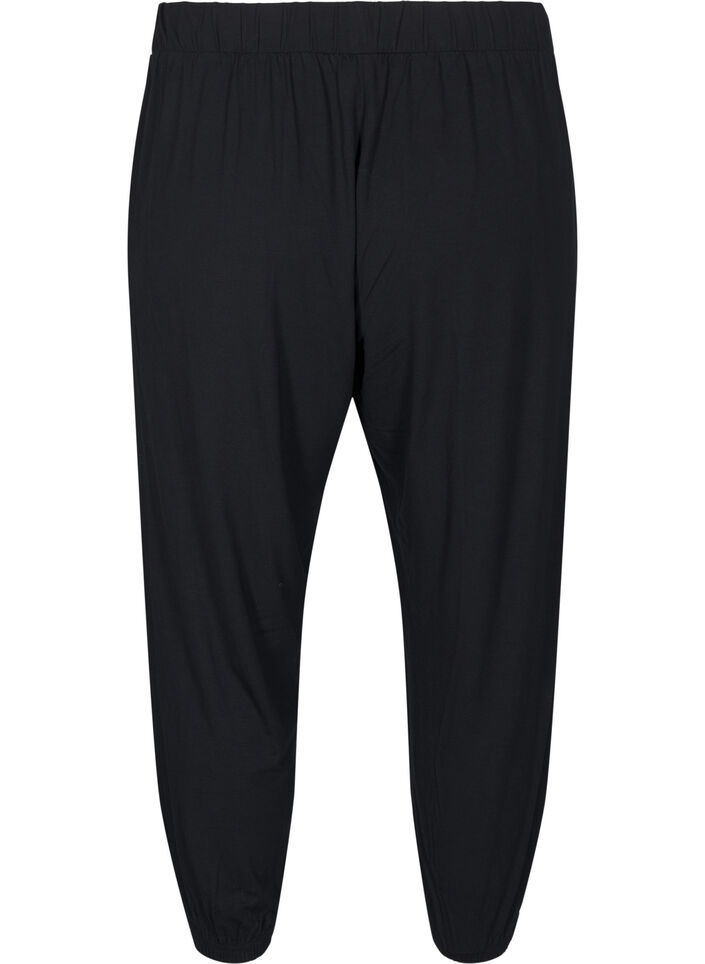 Jersey broek met 3/4 lange pijpen en hoge taille, Black, Packshot image number 1