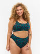 Bikinibroekje met hoge taille, Teal Leopard, Model image number 0