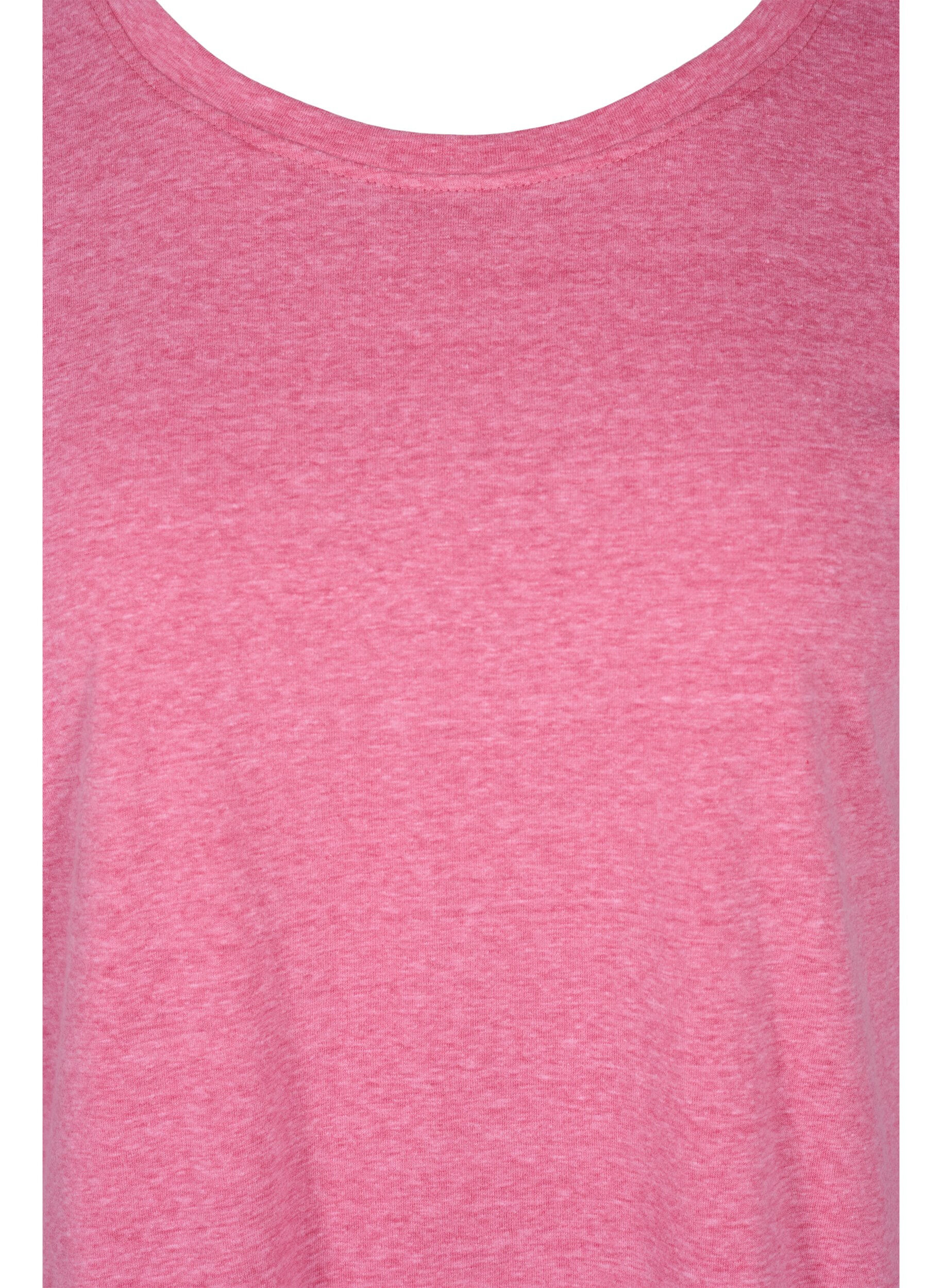 ZizziGem&ecirc;leerd katoenen t-shirt, Fandango Pink M&eacute;l, Packshot image number 2