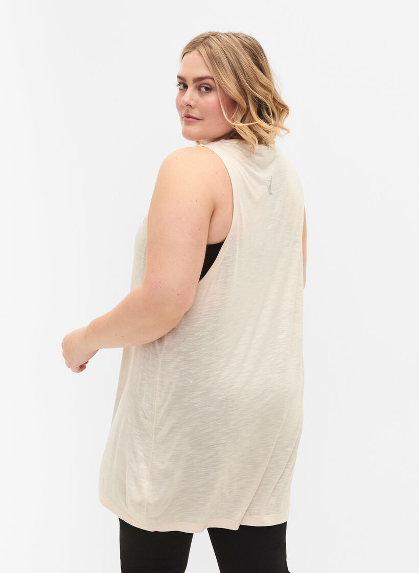 Top d'entraînement sans manches en viscose, Lilac Ash w. BlackP., Model image number 1
