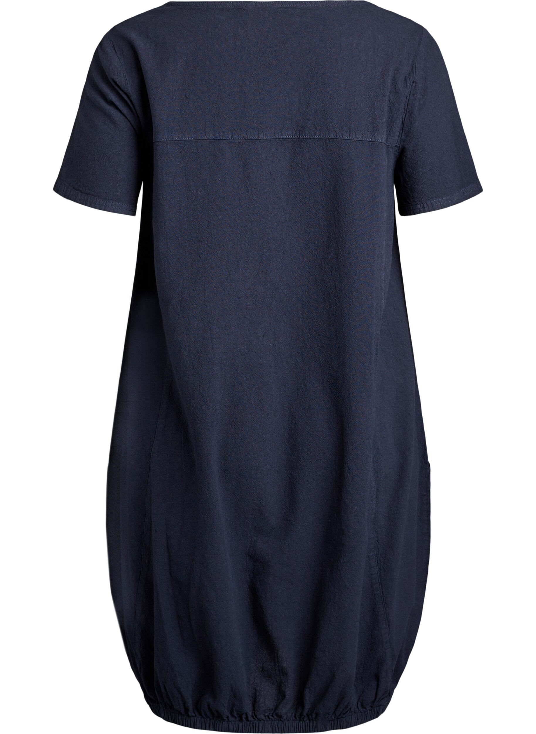 ZizziKatoenen jurk met korte mouwen, Blauw, Packshot image number 1