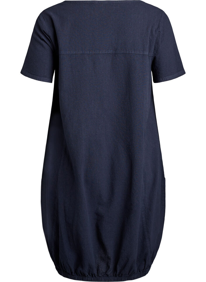 Katoenen jurk met korte mouwen, Blauw, Packshot image number 1