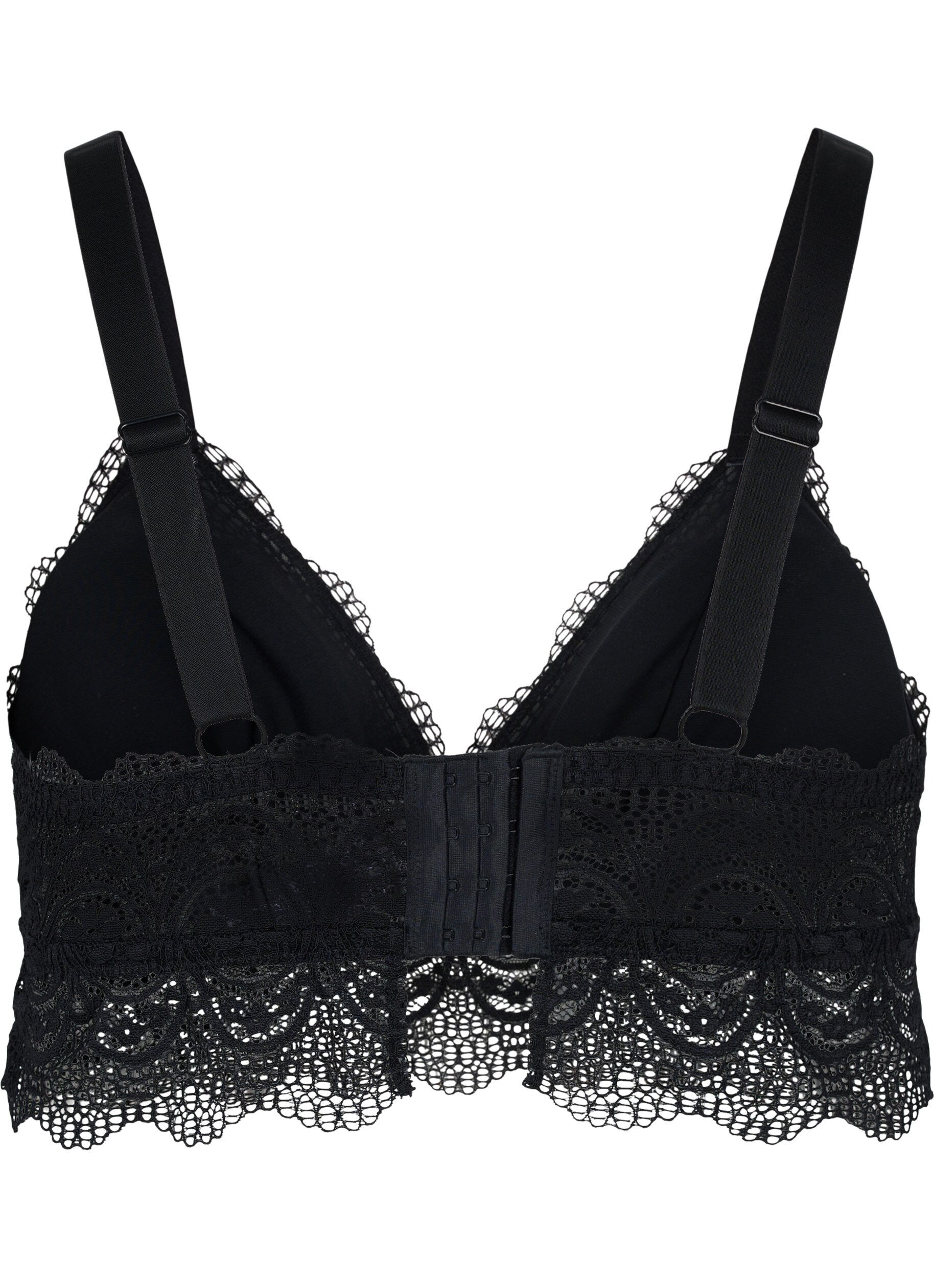 Zizzi Soutien-gorge en dentelle avec fermeture sur le devant, Black, Packshot image number 1