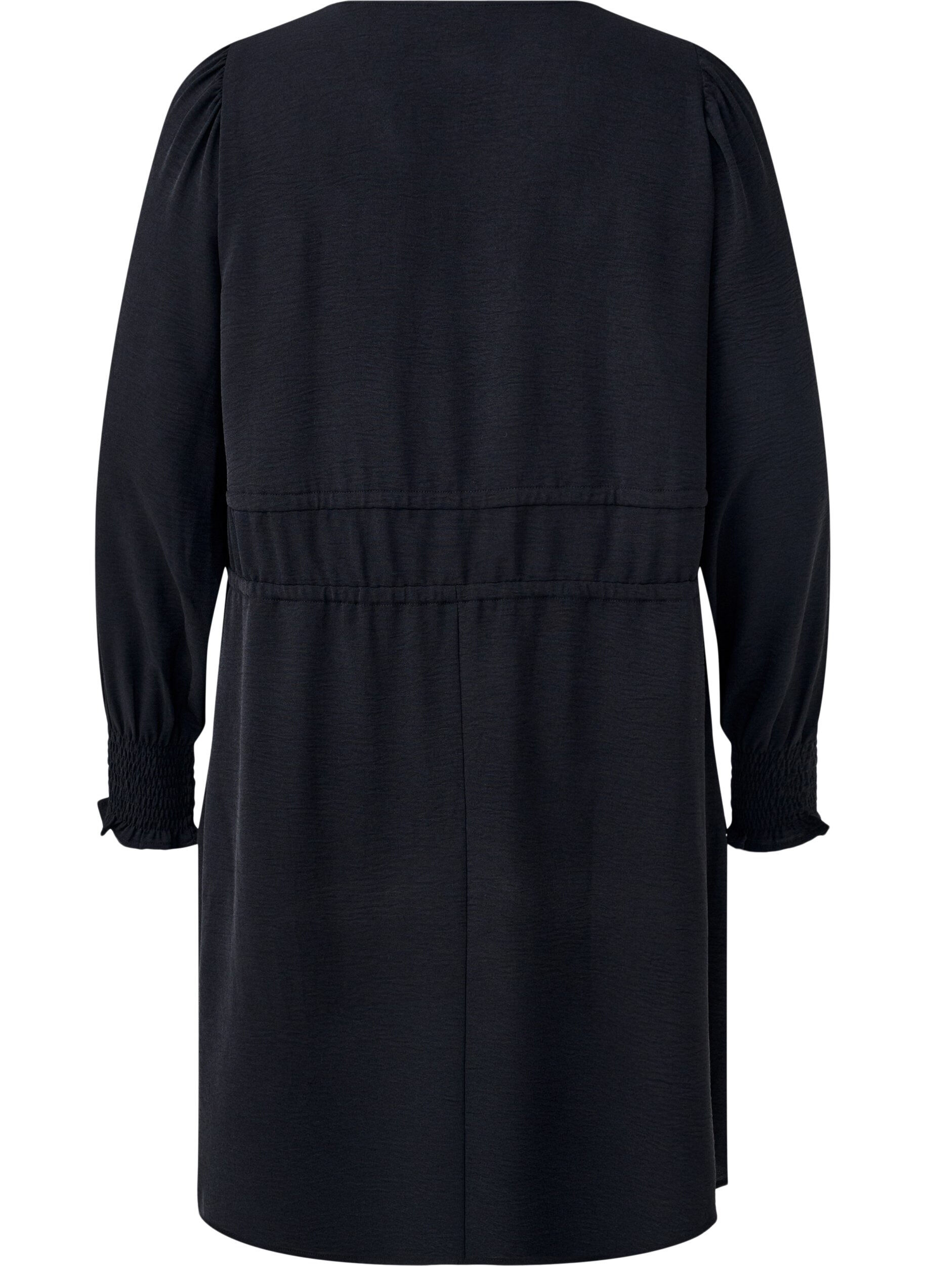 Zizzi Robe avec ceintures &agrave; nouer &agrave; la taille, Noir, Packshot image number 1
