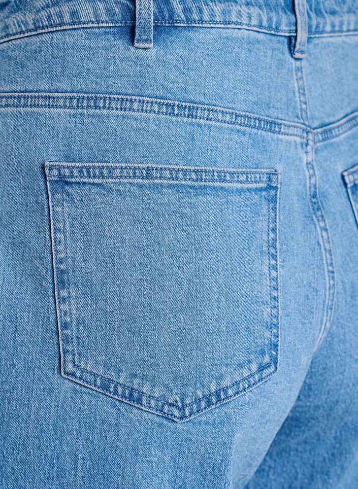 Wide-leg jeans met hoge taille, Blauw, Packshot image number 3