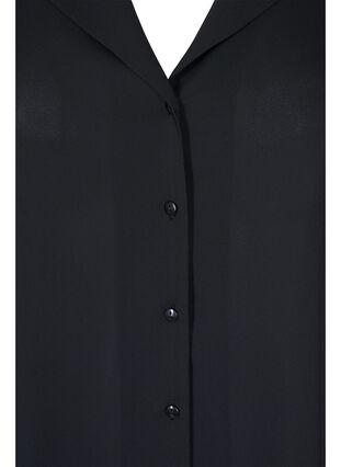 Chemise à col en V avec smock, Black, Packshot image number 2