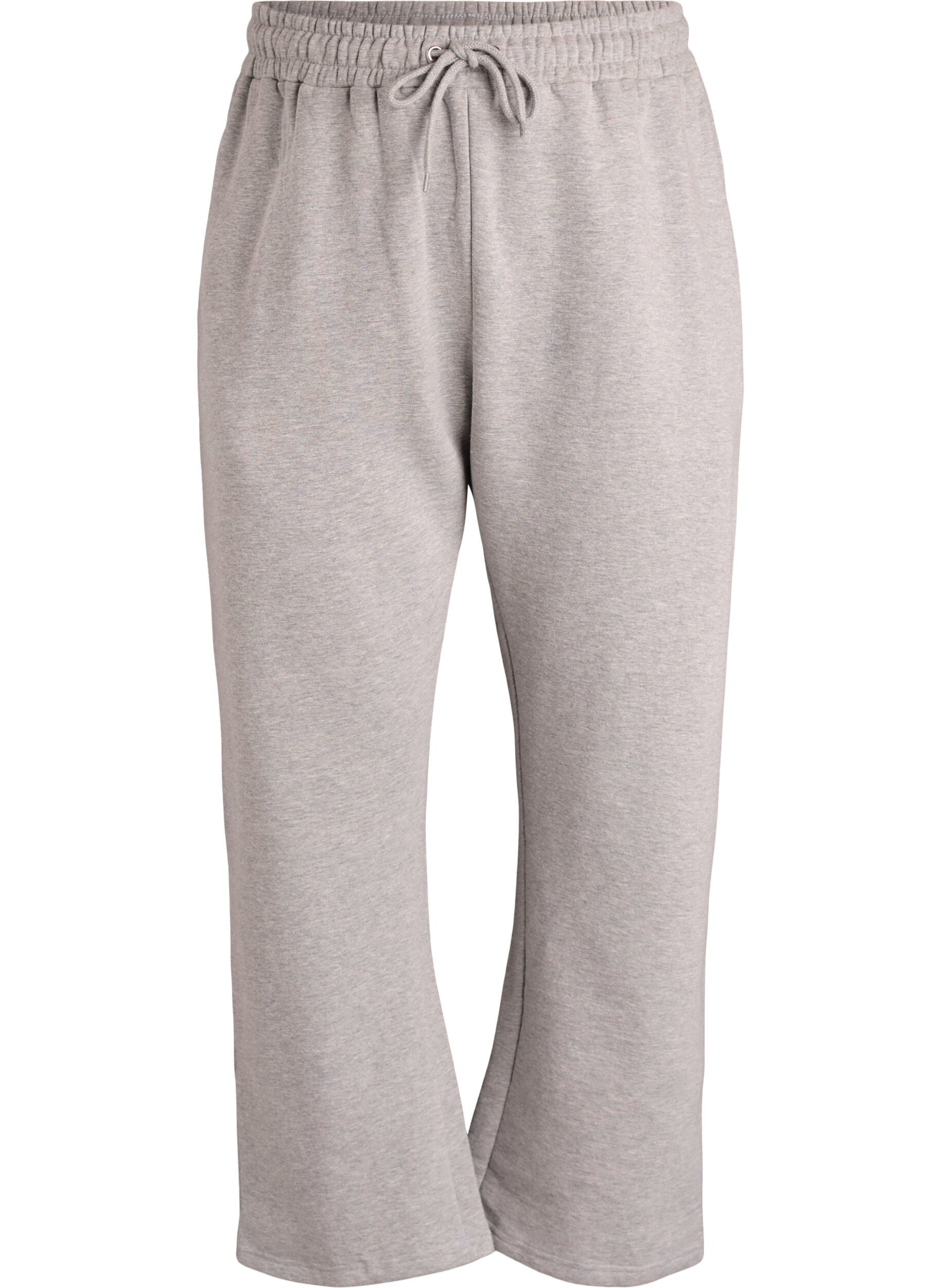 ZizziJoggingbroek met hoge taille en geborstelde binnenkant, Grijs, Packshot image number 0