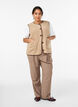 Veste sans manches en teddy avec finitions contrast&eacute;es, Beige, Model image number 1