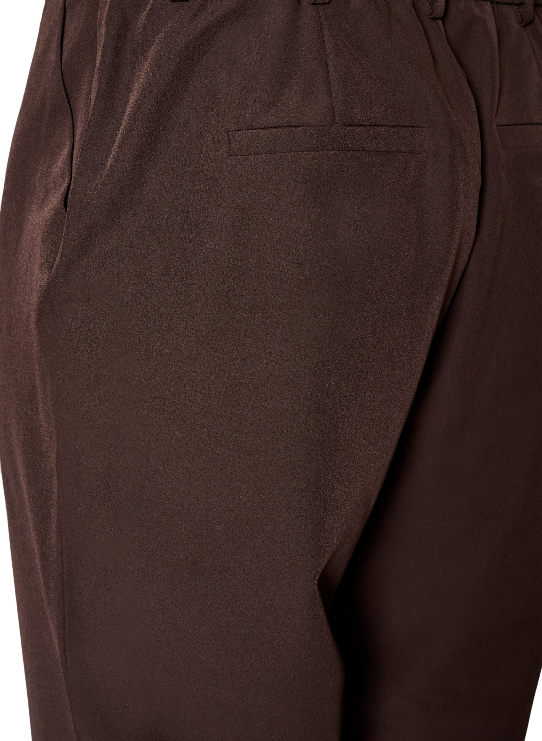 ZizziBroek met zakken en rechte pijpen, Bruin, Packshot image number 3