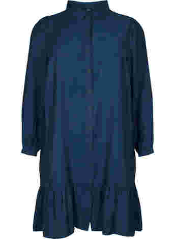 Robe-chemise en viscose avec bordure à volants