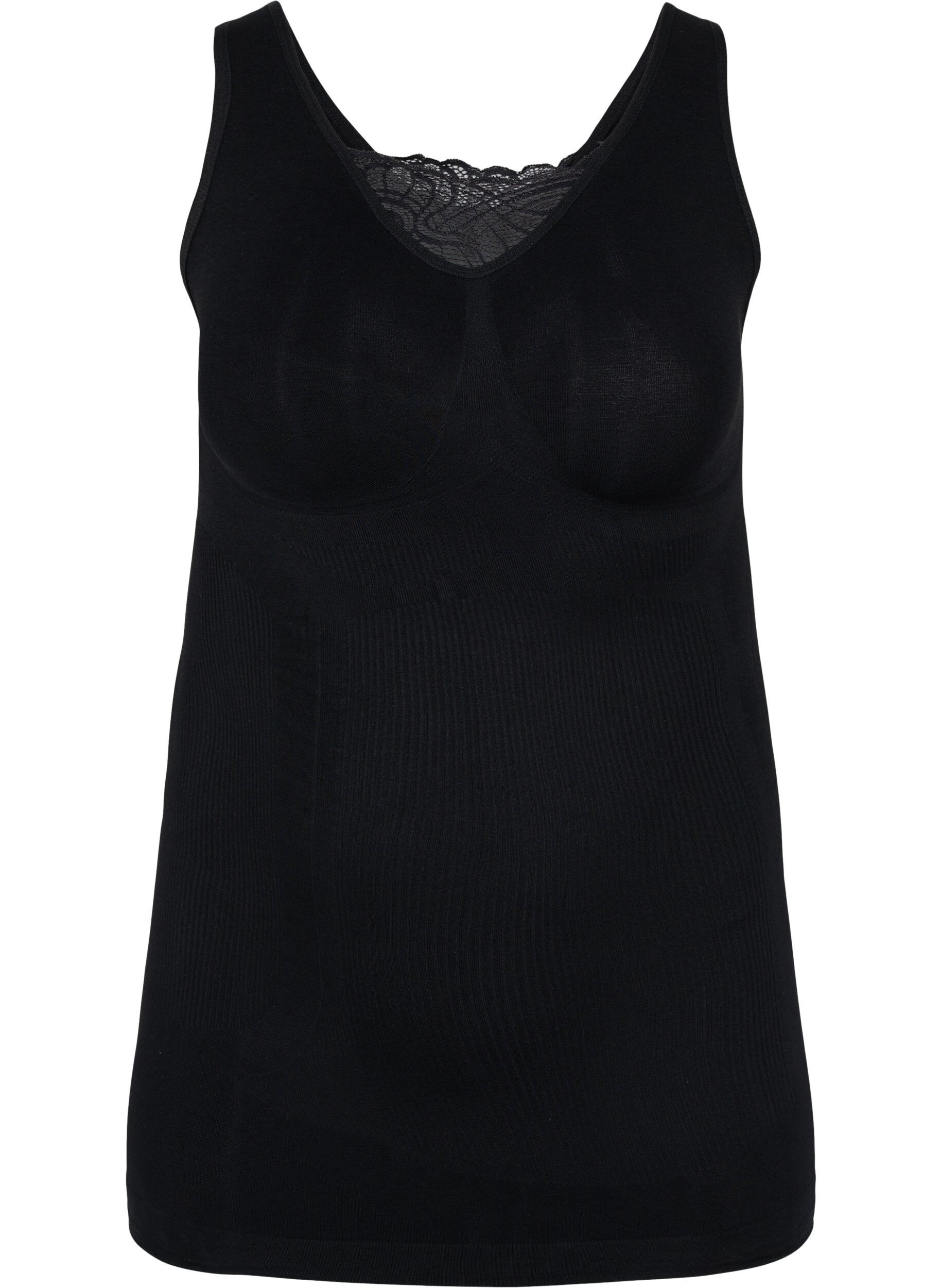 ZizziShapewear top met kanten detail, Black, Packshot image number 0