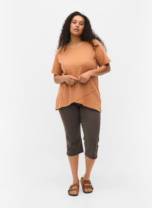 Katoenen t-shirt met korte mouwen, Pecan Brown, Model image number 2