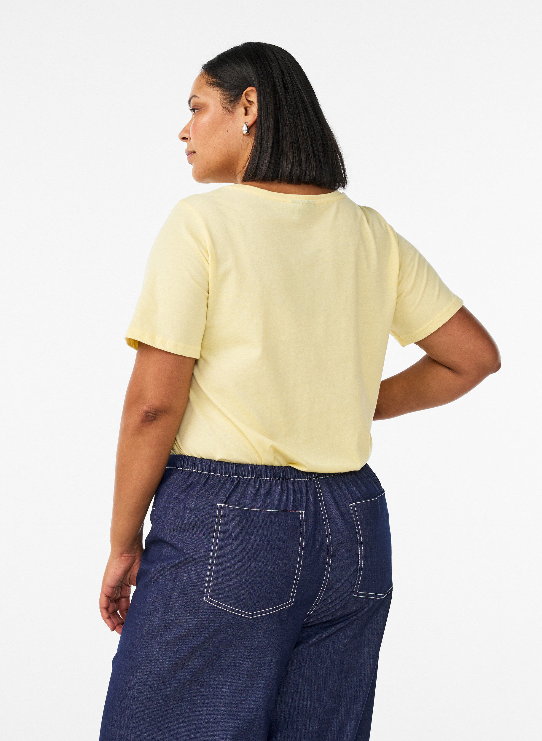 ZizziT-shirt met print, Geel, Model image number 2