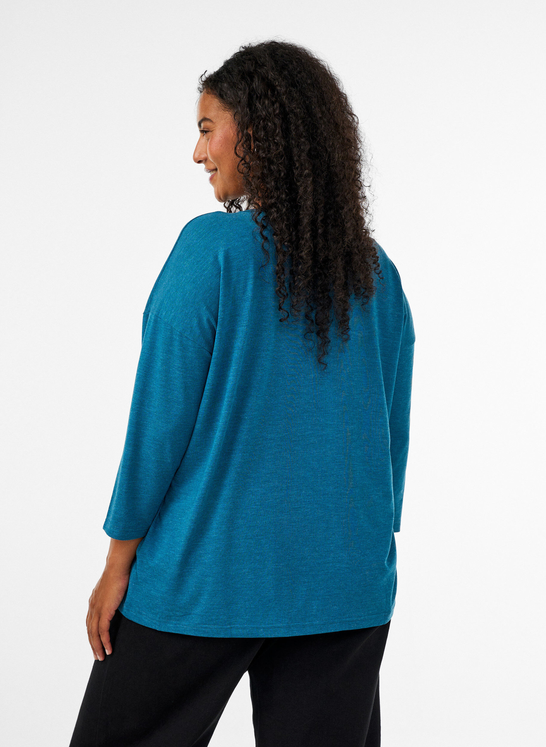 ZizziBlouse en jersey avec manches 3/4, Bleu, Model image number 2