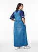 Midi denim overall jurk, Blue Denim, Model image number 1