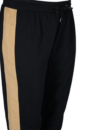 Pantalon de survêtement avec bandes latérales, Black/Camel, Packshot image number 2