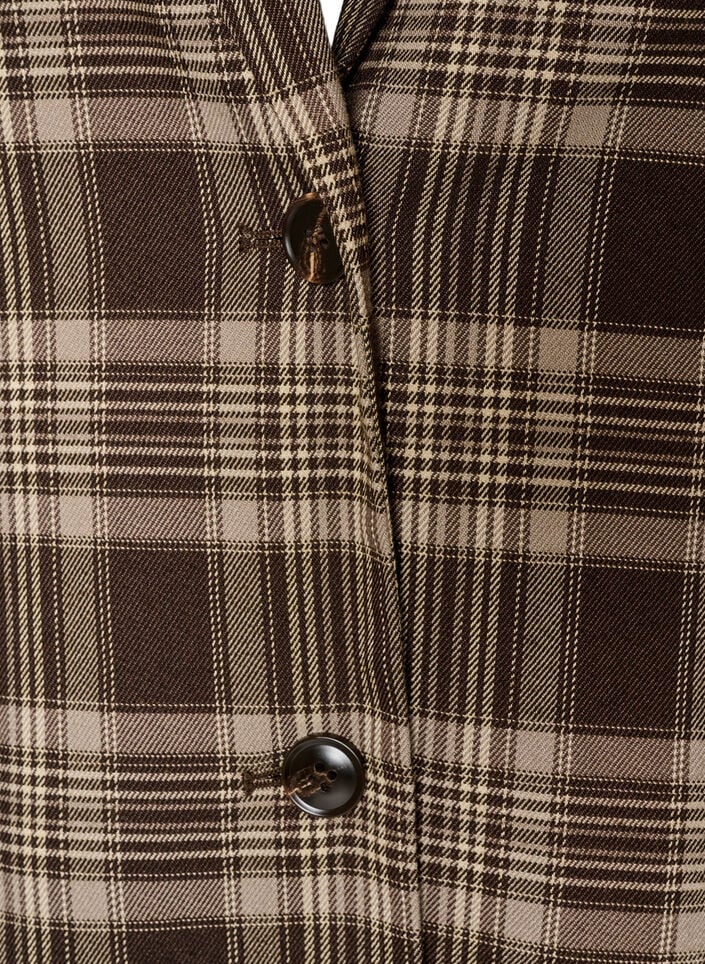 Blazer &agrave; carreaux avec poches et fente au dos, Marron, Packshot