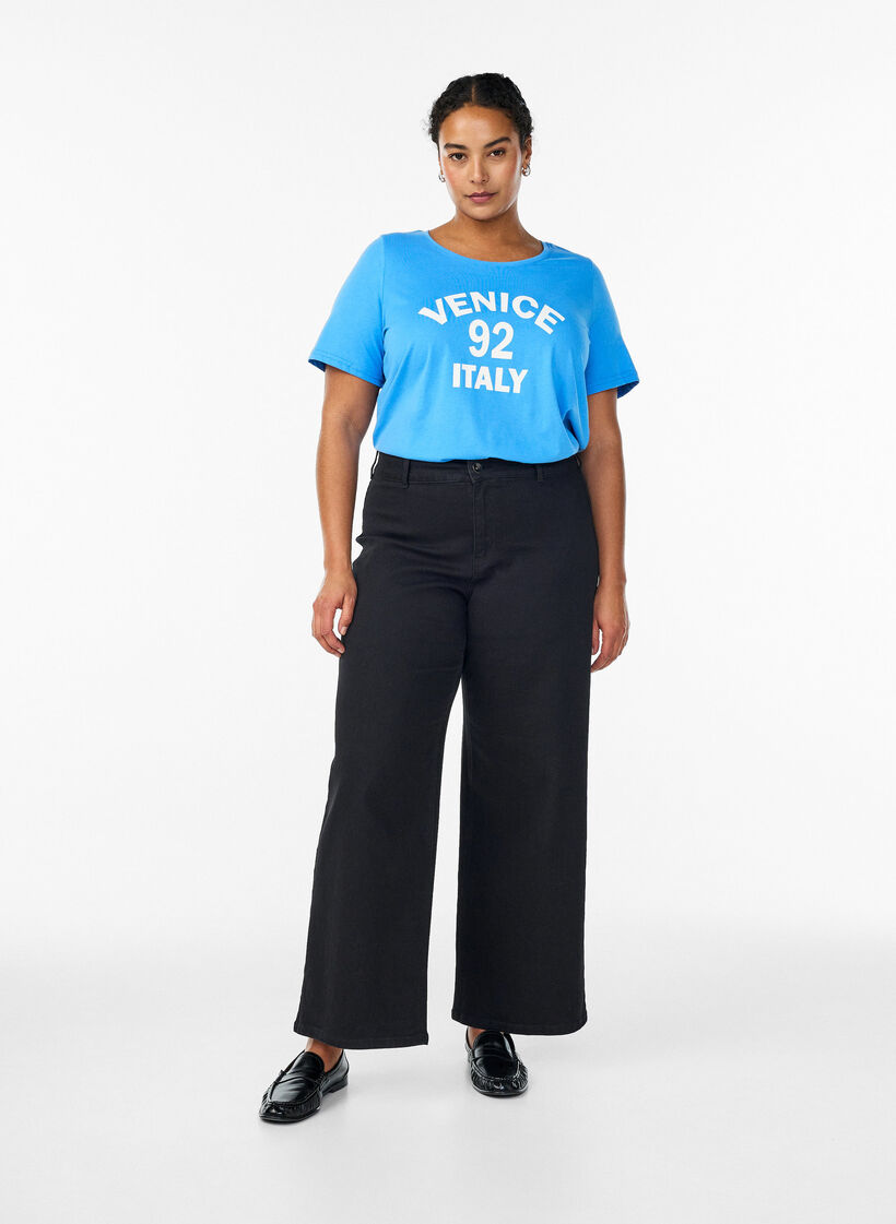 T-shirt imprim&eacute;, Bleu, Model image number 1