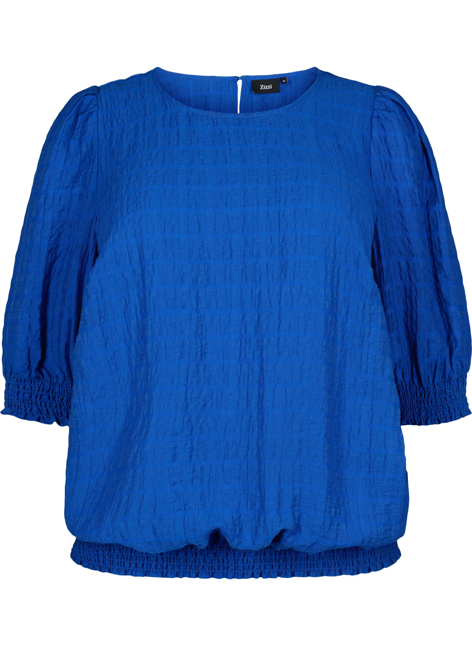 ZizziSmock blouse met lyocell (TENCEL&trade;), Strong Blue, Packshot image number 0