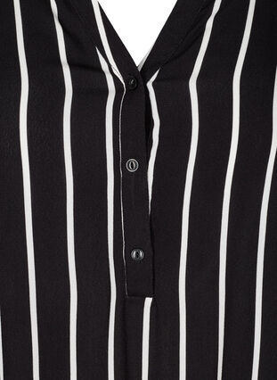 Viscose tuniek met bloemenprint, Black White stripe, Packshot image number 2