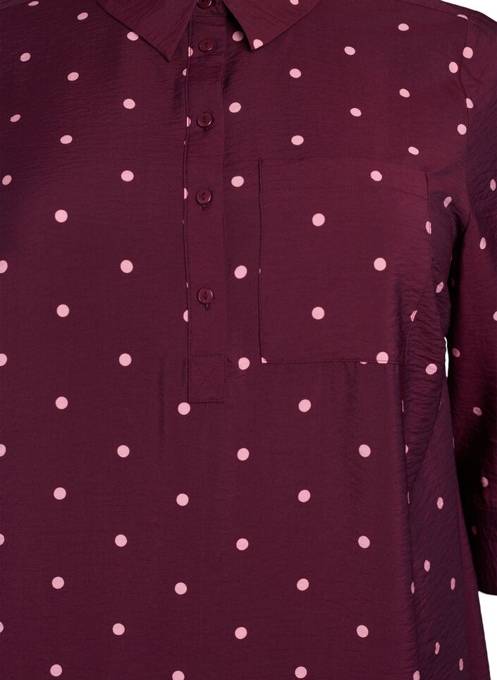 Korte jurk met kraag en borstzak, Rood, Packshot image number 2