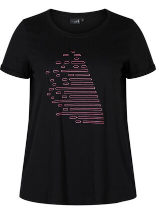 Sport-T-shirt met print, Black Diva Pink, Packshot image number 0