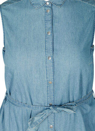 Robe chemise en jean avec lien à nouer, Blue denim, Packshot image number 2