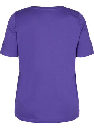 T-shirt in biologisch katoen met v-hals, Ultra Violet, Packshot image number 1