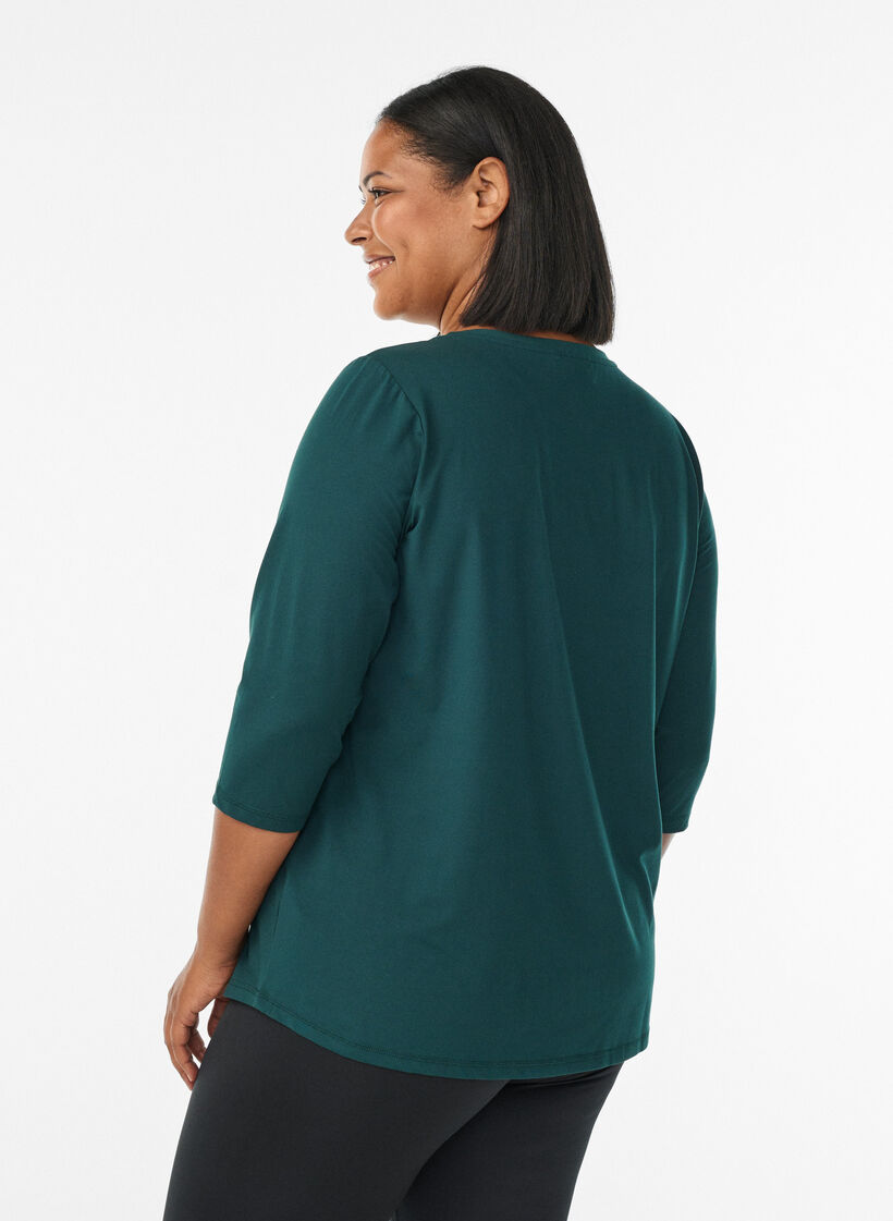 Training blouse met 3/4 mouwen, Groen, Model image number 2