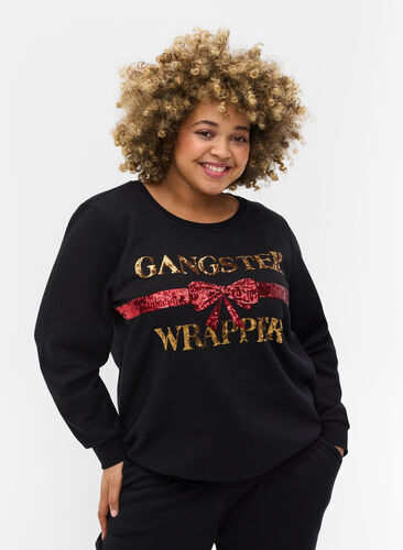 Kerst sweatshirt, Black Wrapper , Model image number 0