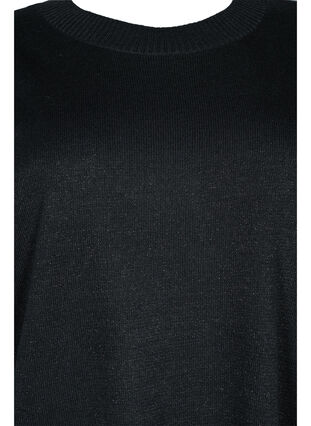 Robe en maille à paillettes et à manches courtes, Black W/Lurex, Packshot image number 2