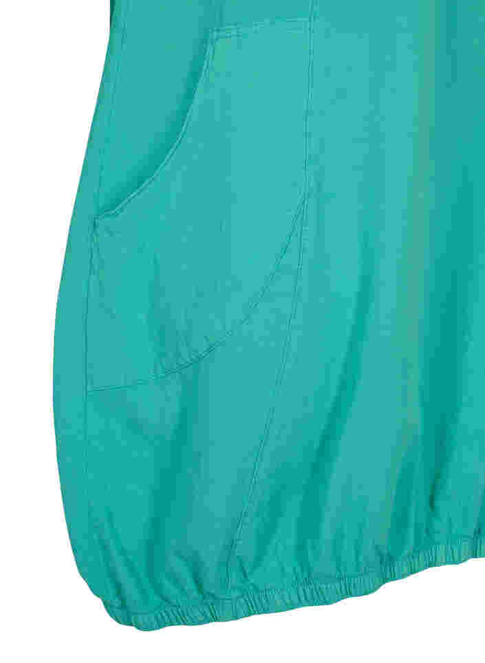 Robe en coton à manches courtes, Aqua Green, Packshot image number 3