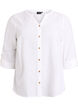 Katoenen blouse met V-hals, Wit, Packshot image number 0