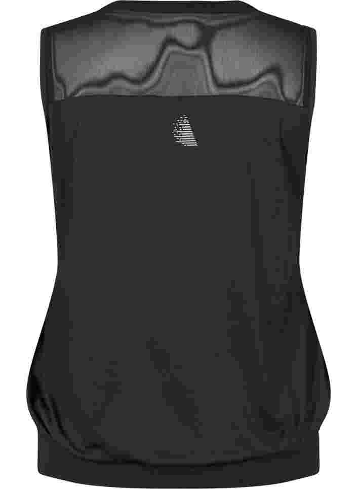 Trainingstop met elastische rand in de onderkant, Black, Packshot image number 1