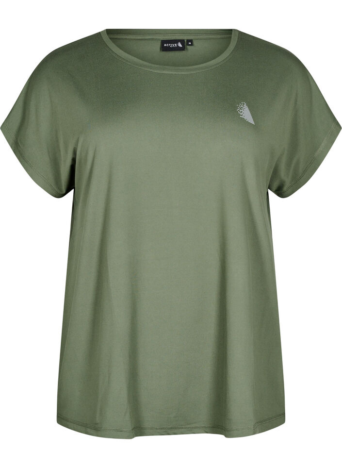 T-shirt de sport uni, Vert, Packshot image number 0