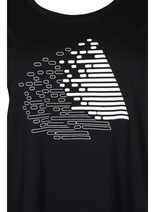 Sport-T-shirt met print, Black w. White, Packshot image number 2